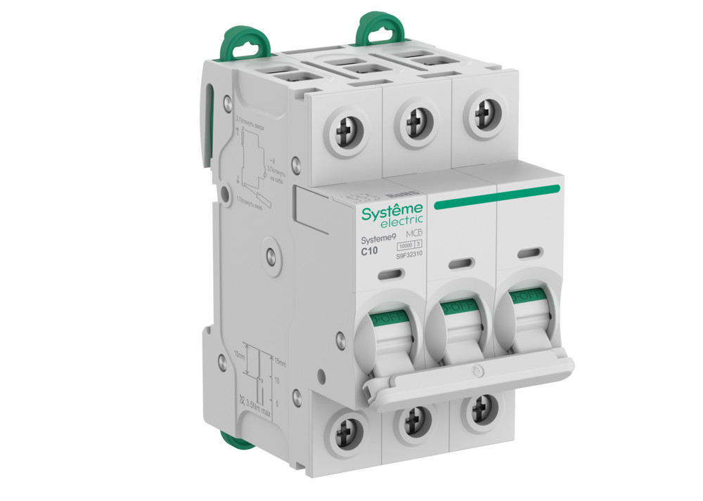 Systeme Electric Systeme9 Автоматический выключатель (АВ) C 10A 3P 10kA 400В