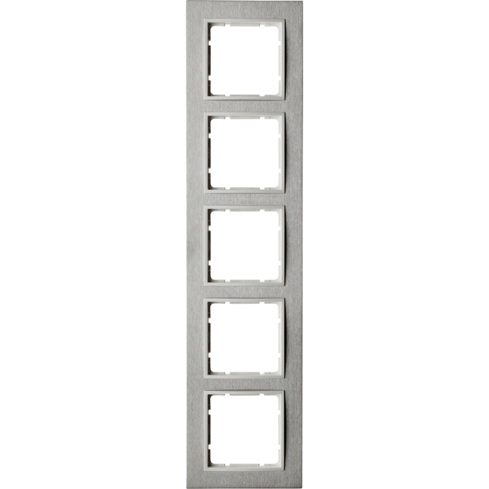 Рамка 5 постов Berker B.7, горизонтальная, нержавеющая сталь, 10253609