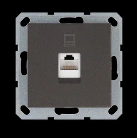 Jasmart Интернет-розетка RJ45 с накладкой, цвет Мокко