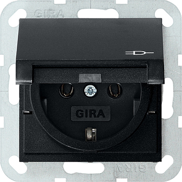 Gira S-55 Розетка с/з 16 A, 250 В с откидной крышкой