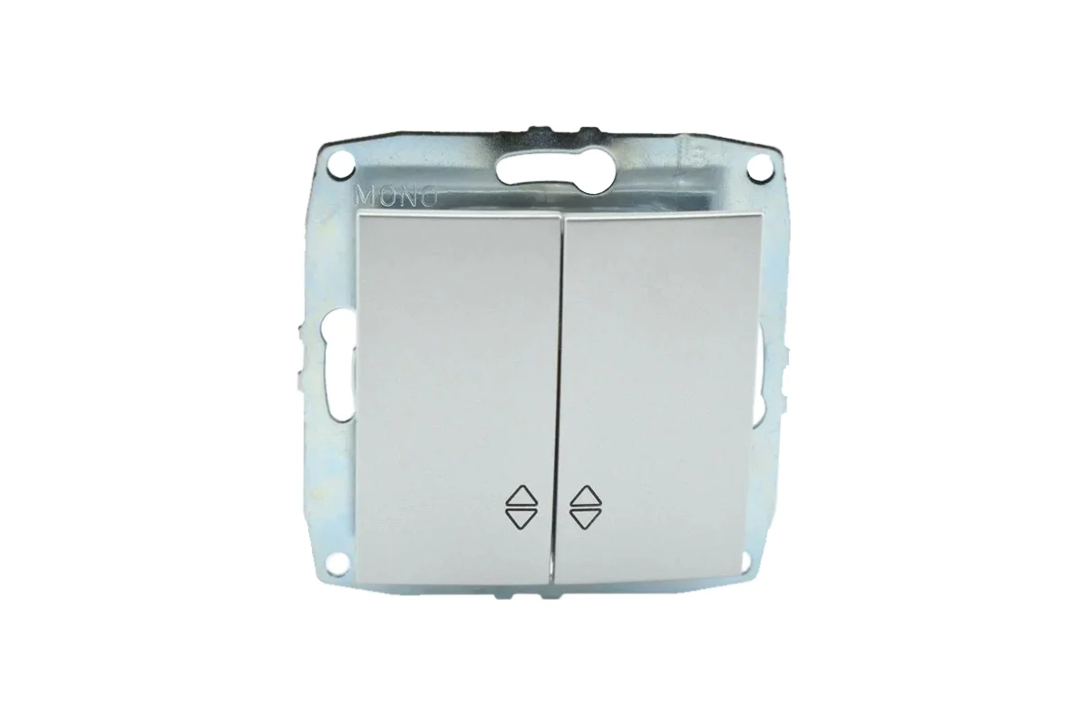 Выключатель Mono Electric Despina/ Larissa механизм двухклавишный проходной серебро 500-002123-111