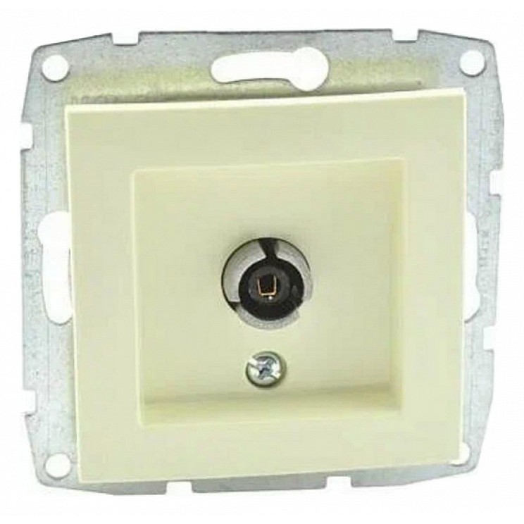 ТВ-розетка проходная механизм с экраном крем Mono Electric Despina/ Larissa 500-001705-137