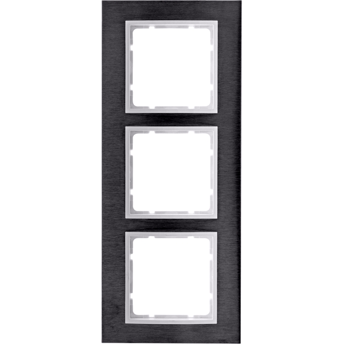 Рамка 3 поста Berker B.7, вертикальная, нержавеющая сталь, 10133609