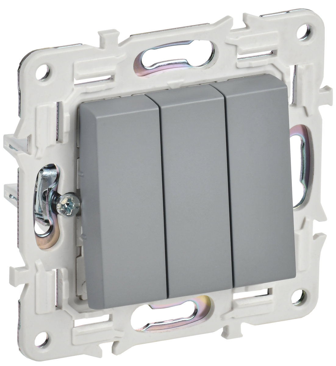 SKANDY Выключатель 3-клавишный 10А SK-V11Gr серый IEK