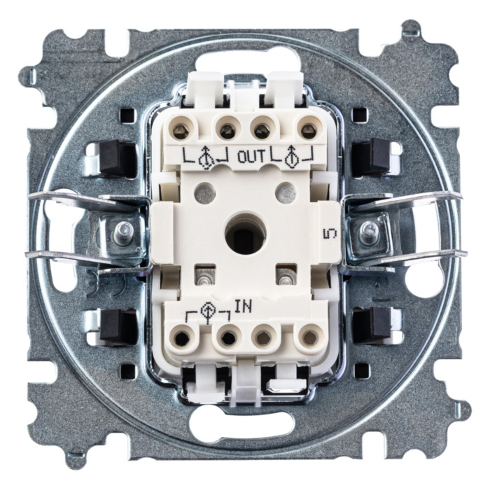 Выключатель двухклавишный ABB LEVIT, белый // ледяной, 2CHH590545A6001