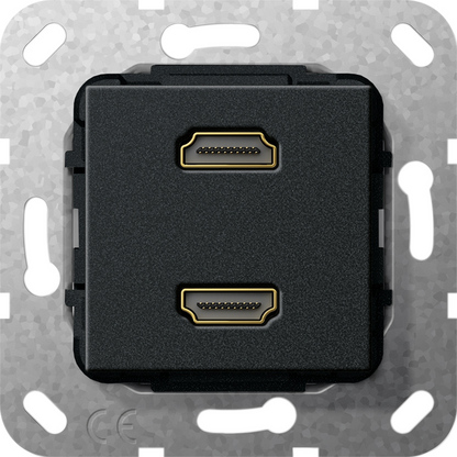 Gira S-55 Черный матовый Разъем HDMI 2 мест.