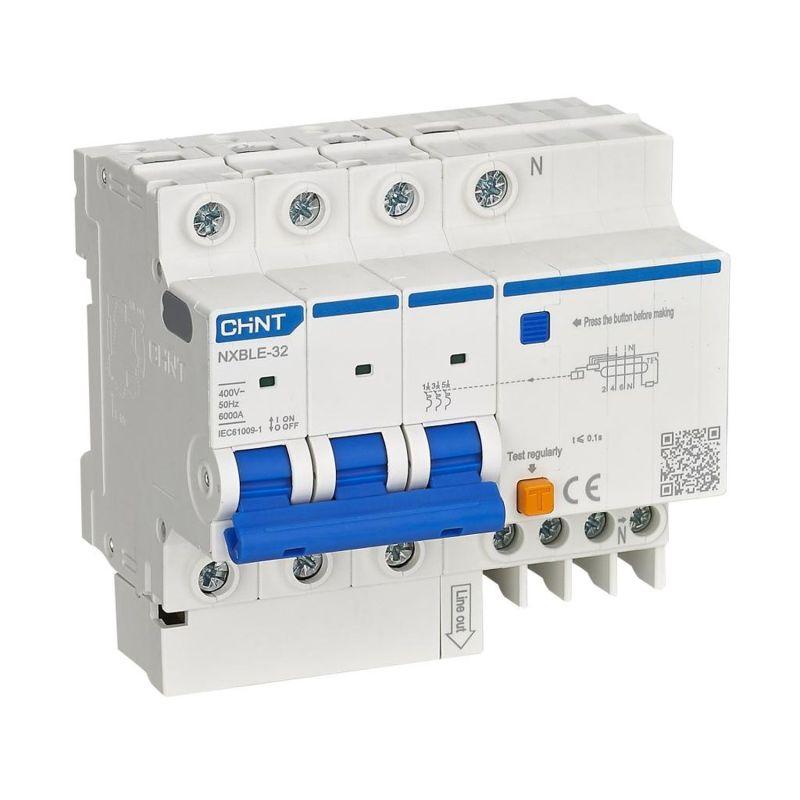 Выключатель автоматический дифференциального тока 30мА тип AC 6кА NXBLE-32 3P+N C6 (R) CHINT 819510