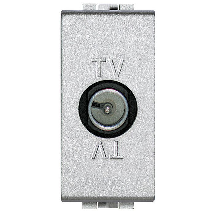 Розетка TV BTicino LIVING LIGHT, скрытый монтаж, алюминий, NT4202P