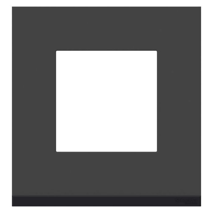 Рамка 1 пост Schneider Electric UNICA PURE, горизонтальная, черное стекло, NU600286