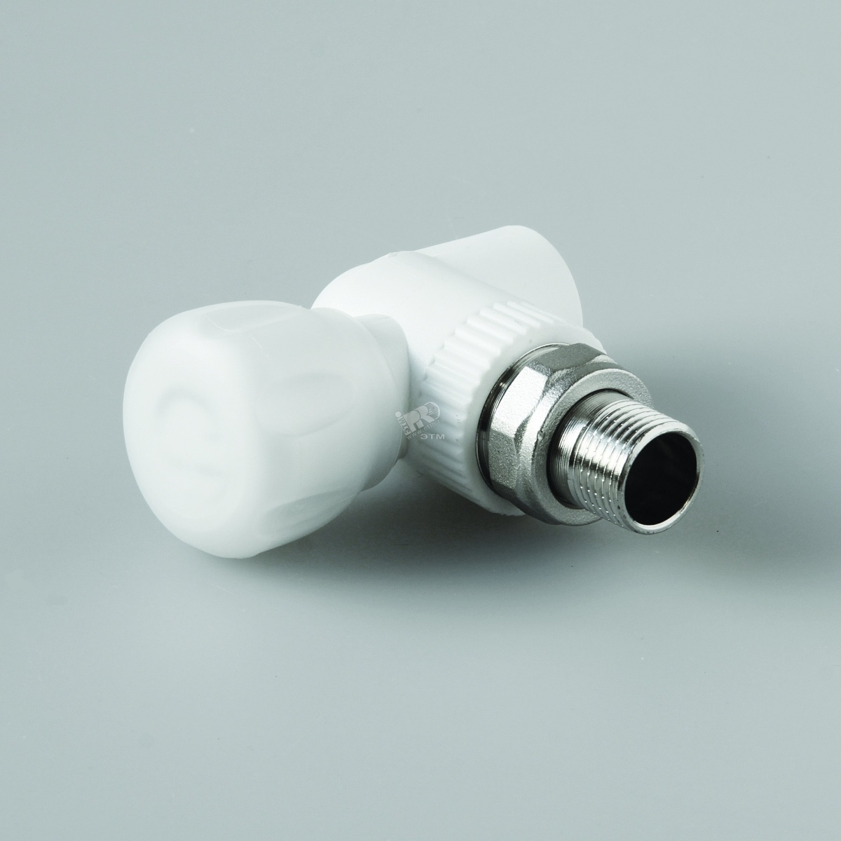 Кран шаровой 20 х 1/2 угловой для радиатора полипропиленовый PPR белый