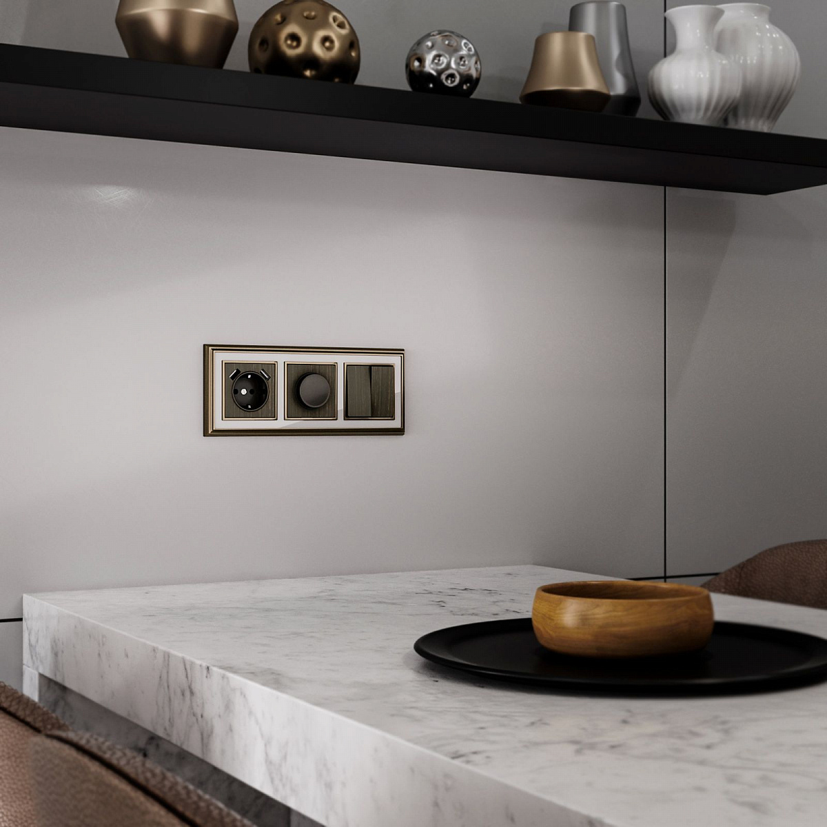 Набор клавиш для выключателя двухклавишного бронзовый W1129012