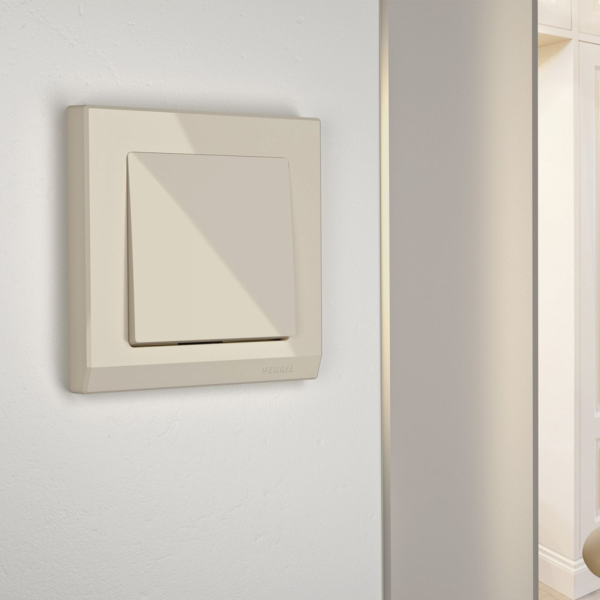 Выключатель одноклавишный слоновая кость W1110003