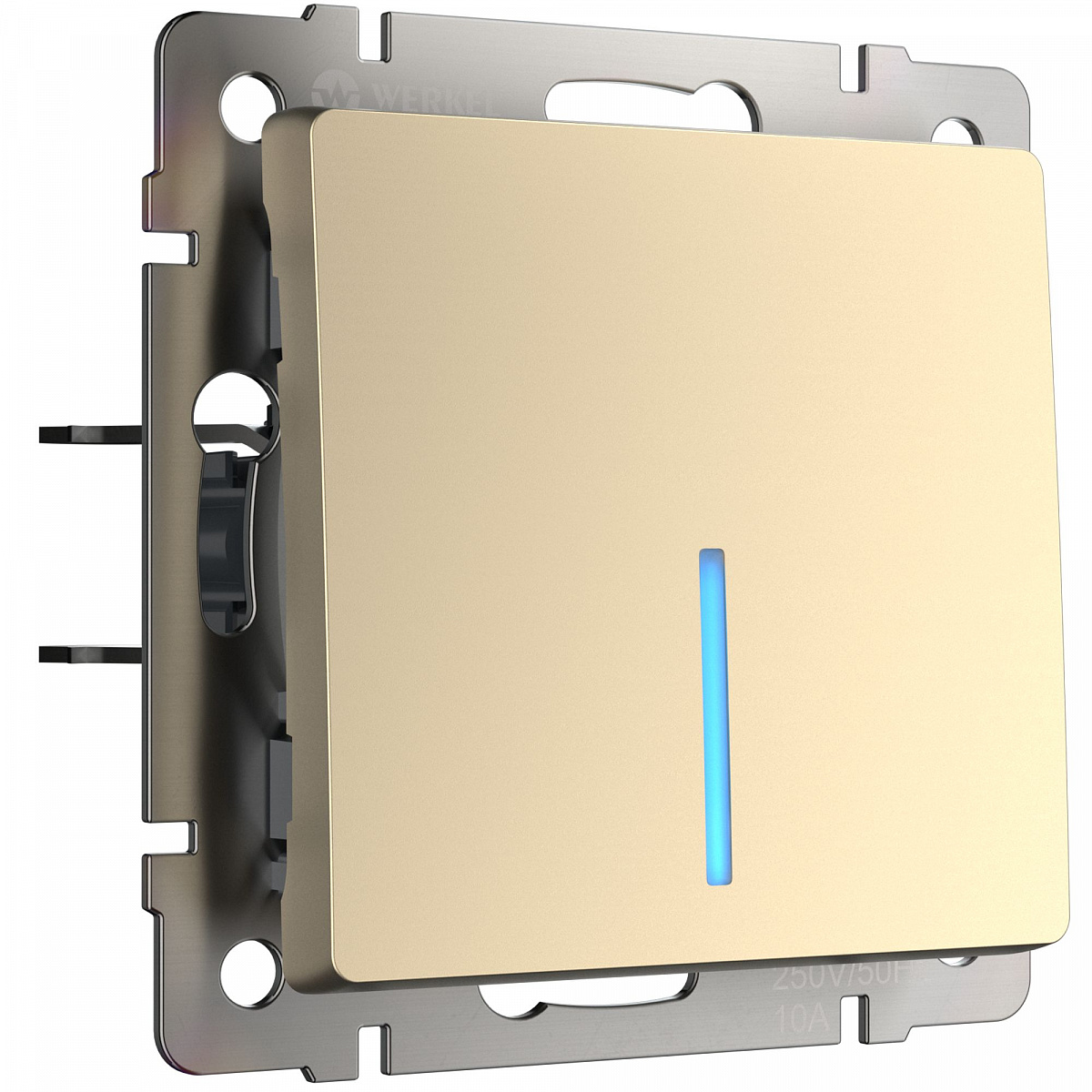 Выключатель одноклавишный с подсветкой шампань W1110111