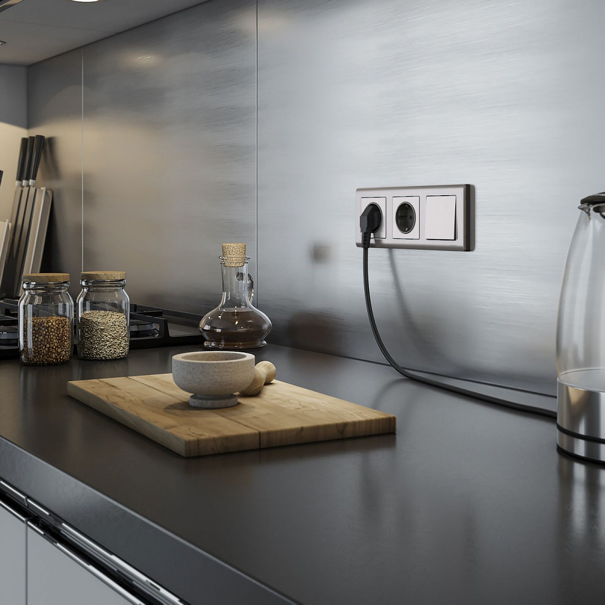 Выключатель одноклавишный глянцевый никель W1110002